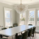 Transparent Glass Chandelier Luxury Suspension Pendant Lamp with E14 Light Bulb by Ljojo