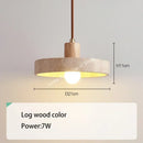 Ljojo Yellow Travertine Pendant Light Stone Wood Hanging Lamp for Kitchen Island Restaurant Decor