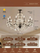 French Retro Style Living Room Pendant Light Luxury Candle Crystal Room Main Light Europea... by Ljojo