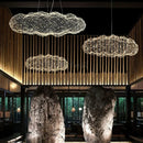 Ljojo Danish Designer Iron Mesh Cloud Pendant Light Industrial Loft Chandelier White<Mesh Cloud Pendant Light>