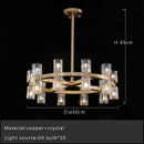 Ljojo Luxury Gold Chandeliers for Living Room in America with Glass Crystals and LED Lighting