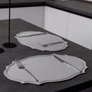 Ljojo Light Grey Faux Leather Oval Placemats for Stylish Table Decor