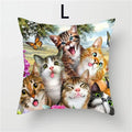 Cat Pattern Cushion Cover 45x45cm - Ideal Sofa & Home Decor Gift by Ljojo