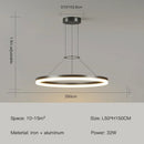 Modern Black LED Pendant Lamp Ring Chandelier Lighting Fixture by Ljojo for Living Room Kitchen Dining Bedroom