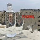 Ljojo 1000ml Glass Water Bottle with Time Marker Cover for
Water Drink and Outdoor, Transparent Large Capacity Bottle