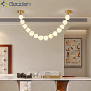 Nordic LED Crystal Pendant Light Magic Bean Chain Chandelier for Home Decoration by Ljojo