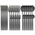 Ljojo 30-Piece Silver Stainless Steel Cutlery Set for Party Kitchen