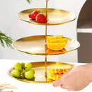Ljojo 2/3 Layer Stainless Steel Cake Stand Fruit Tray Dessert Rack Gold Silver