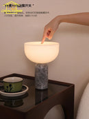 Danish Design Marble Table Lamp with USB | Modern Touch Switch Desk Light by Ljojo