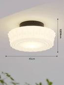 French Retro Medieval Cream Glass Ceiling Lights LED E27 Home Decorative Ceiling Lamp Ljojo