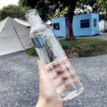 Ljojo 500ml Sports Water Bottle with Time Mark, Leak-proof & Portable Fitness Bottle
