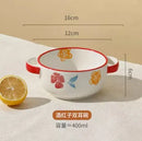 Ljojo 4.7-inch Ceramic Double Ear Steamed Egg Bowl