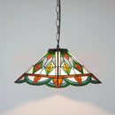Ljojo Mission Style Stained Glass Pendant Light Fixture for Dining Room & Home Office