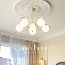 Ljojo French Cream Style Glass Ball Chandelier Modern Dining Room Hanging Lamp