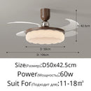 LED Ceiling Fan Light Fixture Quiet Motor European Style Living Room Decoration Ljojo