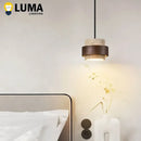Ljojo Yellow Travertine Pendant Lamp Chandelier for Kitchen Island Restaurant Home Decor