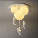 Ljojo Bear Ceiling Lamp Resin Pendant Light for Kid Children Kindergarten Living Room