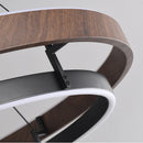 Ljojo Retro Wood Grain Pendant Light Circular Lustre Nordic Designer Kitchen Dining Decor