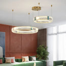 Ljojo Modern Lustre Crystal Led Chandelier Dimmable Pendant Lamp for Living Dining Bedroom
