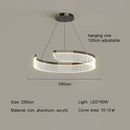Ljojo Modern Acrylic Led Pendant Light Semicircle Chandelier for Living Room Black Bedroom Decor
