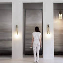 Ljojo Metal Wall Lamp in Old Gold Silver Black with G9 Bulb and White Acrylic