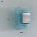 Ljojo Medieval Style Glacier Blue Glass Square Wall Lamp for Living Room and Bedroom