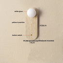 Ljojo LED Wall Light: Modern Nordic Yellow Travertine Glass Bedside Lamp