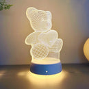 3D Illusion Teddy Bear Night Light Bedlight for Children Bedroom Decoration Gift Ljojo