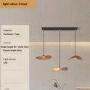 Ljojo Walnut Color Leaf Multi-head Chandelier Retro Style for Living Room & Restaurant
