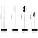 Ljojo 24-Piece Silver Stainless Steel Cutlery Set, Western Kitchen Flatware