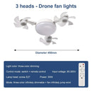 Ljojo 2-in-1 Ceiling Fan Light Remote E27 Home Silent Adjustable Fan Angle