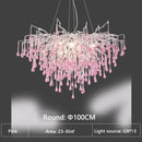 LED Pink Crystal Chandelier Water Drop Ceiling Lamp - Nordic Hot Sales - Ljojo