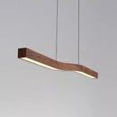 Ljojo LED Pendant Chandelier | Retro Walnut Wood Metal Hanging Lamp for Dining Table