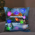 Ljojo LED Retro Santa Claus Christmas Light Decoration Throw Pillow Cover