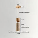 Ljojo LED Pendant Light Yellow Travertine Wood Hanging Lamp