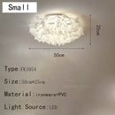 Ljojo Creamy Style Feather Ceiling Lamp LED Light for Bedroom Living Room - Full Spectrum Glow