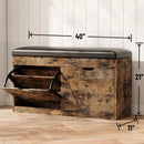 Ljojo™ Shoe Storage Bench with Cushioned Seat & Flip Drawers