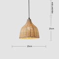 Ljojo™ Rattan Wicker Chandelier Pendant Light Handwoven Hanging Lamp E27 Bulb