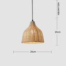 Ljojo™ Rattan Wicker Chandelier Pendant Light Handwoven Hanging Lamp E27 Bulb