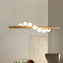 Ljojo Long Wooden Dining Table Pendant Light Modern Chandelier Creative Nordic Bar Counter Study Lamo