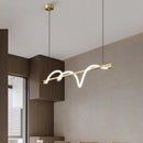 Medieval Bauhaus LED Pendant Lights | Winding Linear Coiling Chandelier for Living Room by Ljojo