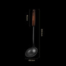 Ljojo 304 Stainless Steel Utensils Set with Wooden Handle - Black Color