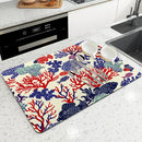 Ljojo Marine Coral Diatoms Absorbent Non-slip Kitchen Drain Mat
