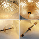 Champagne Glass Pendant Light Gold Metal Hanging Lamp for Dining Room by Ljojo