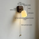 Ljojo LED Wall Light Fixture, Rotate Glass Wood Indoor Up Down Lamp