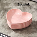 Ljojo Love Bone Plates Set - 5pcs PP Material Reusable for Kitchen, Picnic, Camping