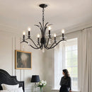 American Black E14 Candle Chandelier Retro Luxury Crystal Pendant Light by Ljojo