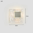 Ljojo Medieval Style Glacier Blue Glass Square Wall Lamp for Living Room and Bedroom