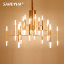 Ljojo Modern Golden Pendant Light Chandelier for Elegant Nordic Living Room Decor