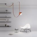 Art Deco Black Orange Lustre Cross Belt Pendant Light by Ljojo for Living Room